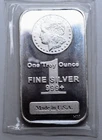 1 TROY OZ SILVER 999+FINE SILVER BAR  Morgan Design Made in USA Sealed, No Rsrv$