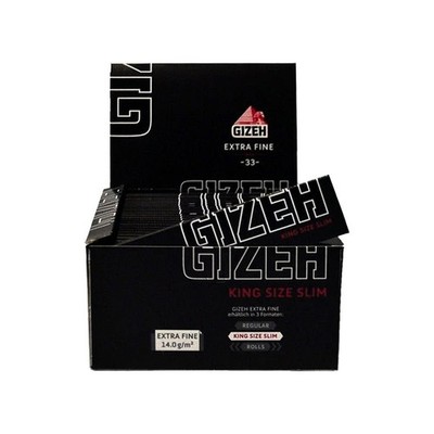 1 Karton Gizeh Black Extra Fine King Size Slim 50 Hefte mit 34 Blättchen
