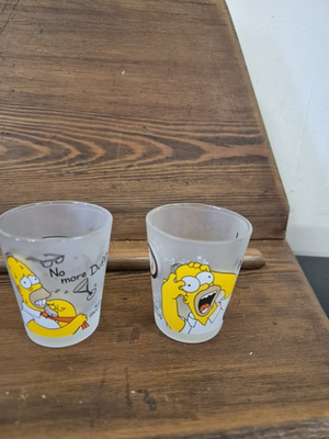 #ad The Simpsons Homer Simpson 2 Frosted Shot Glasses By Downpace Simpsons Edition 1 GBP 8.50