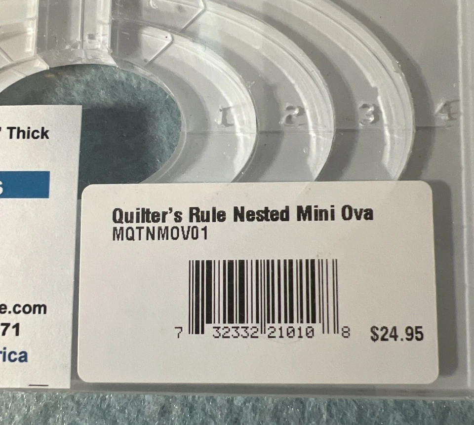 Quilter's Rule Nested Mini Ovals 1/4” Thick Template 1” X 1/2” To 4” X 2” NEW - Image 4 of 4