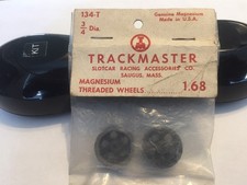 1/24 TRACKMASTER 134-T MAGNESIUM THREADED SLOT CAR WHEELS NOS VINTAGE HARDTOFIND