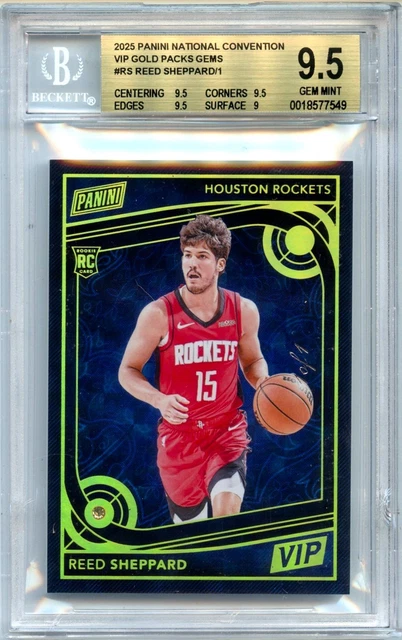 REED SHEPPARD RC 2025 PANINI NATIONAL CONVENTION ROOKIE GEMS SP 1/1 BGS 9.5 GEM