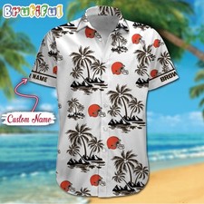 NFL Cleveland Browns Palm Tree Tropical Summer Hawaiian Shirt