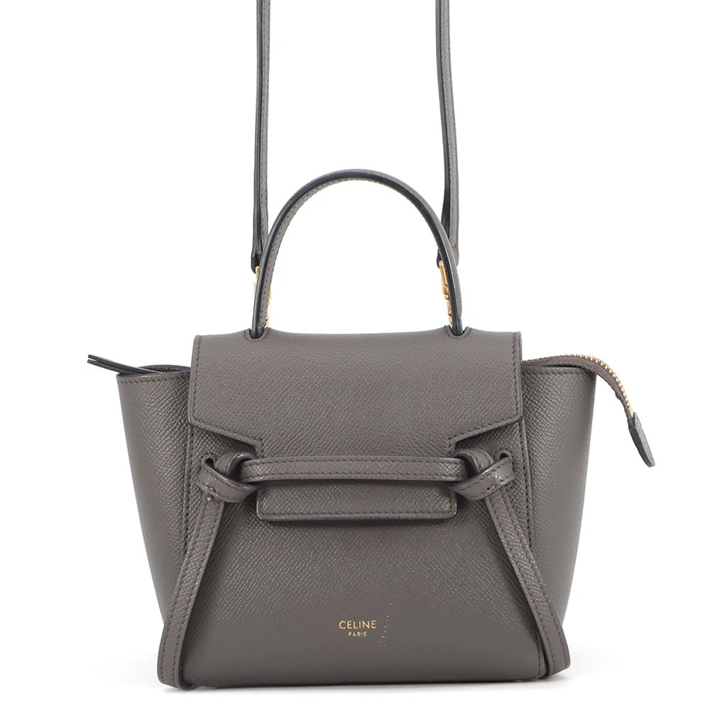 Celine — CELINE Belt bag Size Nano Leather Gray 189003
