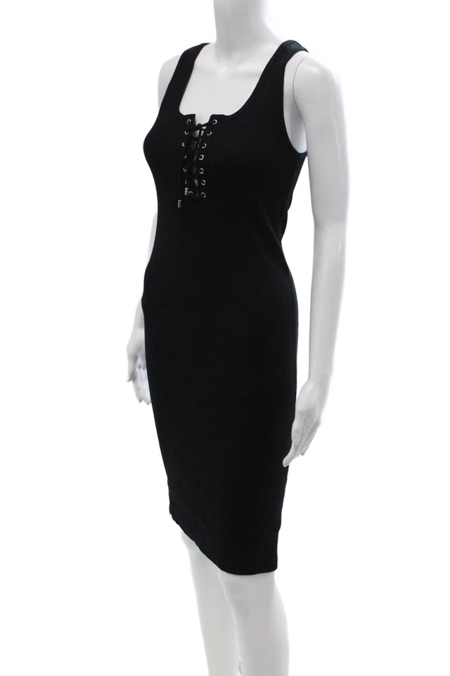 Ralph Lauren Black Label Womens Bodycon Tank Dress Black Midcalf Size S - Image 2 of 4
