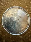 1993 AMERICAN 1 OZ .999 FINE SILVER EAGLE DOLLAR COIN  BU TONED SLIGHTLY
