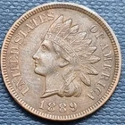 1889 Indian Head Cent 1c XF - AU #98653