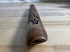 Hand Carved 6-Hole Wooden Recorder Flute 13" Floral Vine Relief Carving Brown — photo 6