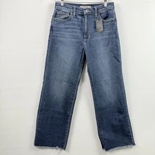 Joes Jeans Freya Women’s 28 High Rise Straight Crop Raw Hem Medium Blue NWT $198