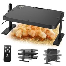 Chick Brooder Heating Plate with 86  194  Adjustable Temp, 12H Timer, Black