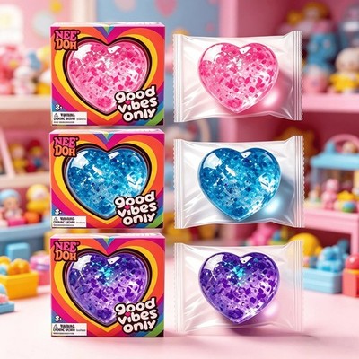 NeeDoh Good Vibes Only Heart Squeeze Toy - Stress Relief Fidget New