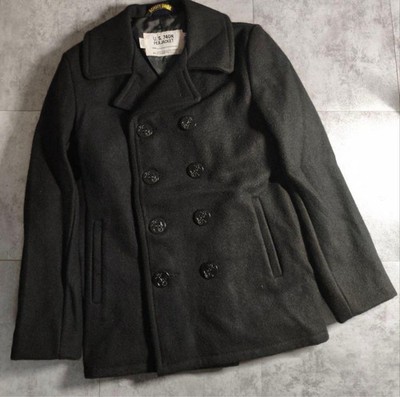 Schott 753US 24oz Pea Coat Jacket Blouson Men Size 34 Dark Navy Genuine