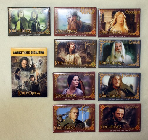 Set 10 2005 Lord of the Rings RETURN OF KING PROMO VHS DVD Pin Set LOTR