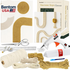Macrame Kit for Beginners - DIY Rope Canvas Wall Art Kit with Ropes Supplies  T