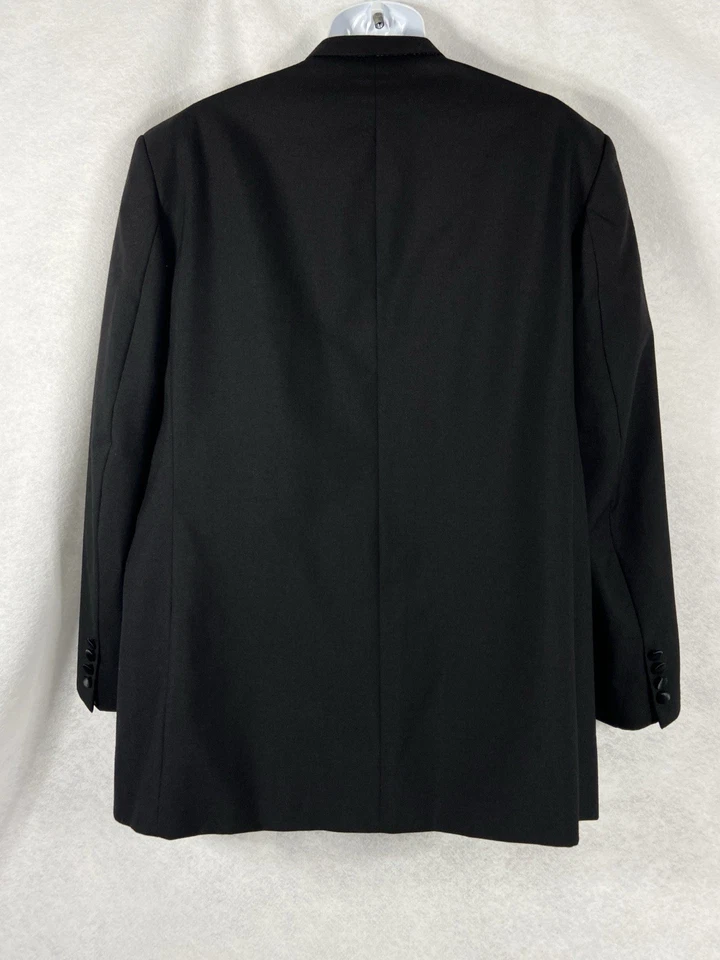 Chaqueta Esmoquin Stanley Blacker Para Hombre 44R Blazer Negro Doble Pecho 100% Lana Foto 4 de 4