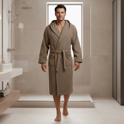 Bassetti Travel bathrobe in microsponge 280 gr/m2 hazelnut