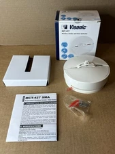 Open Box Visonic MCT-427 Wireless 2.4GHz  Smoke Alarm & Heat Detector - White