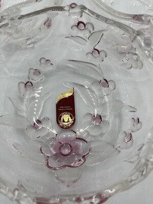 WALTHER - 未使用 Walther-Glas クリスタルガラス ボウル Vintage Set of Three Original Walther Glas Pink Floral