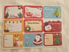 9 x STICKY CHRISTMAS GIFT TAGS Kids Xmas Character Labels Santa Reindeer Snowman