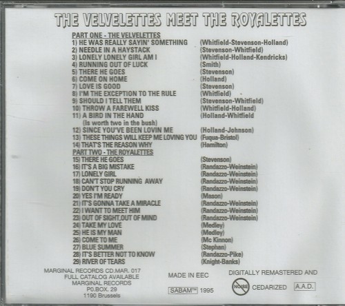 THE VELVELETTES MEET THE ROYALETTES - CD - Brand New - Picture 2 of 2