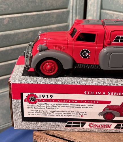 1939 Dodge Airflow Tanker Coin Bank Red Coastal Chrysler Ertl 1/38 Scale New - Picture 2 of 6