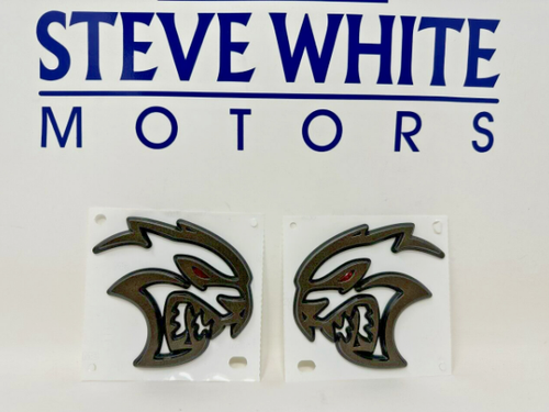 22-23 Dodge Challenger Hellcat Left & Right Fender Emblem Nameplate Brass Monke