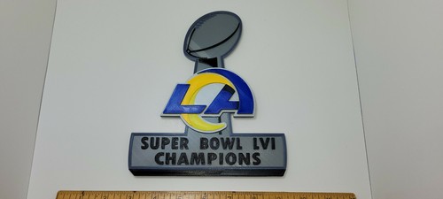 LA Rams Super Bowl LVI 56 Champs 3D Football Logo - Emblem, Ornament or Magnet!! - Picture 2 of 5