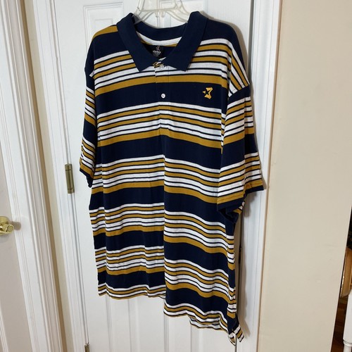 Starbury Men’s Short Sleeve Polo Shirt 3XL Yellow Stripes XXXL street Y2K 90s - Picture 12 of 16
