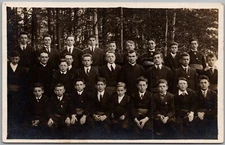 Boy's School RPPC Real Photo Postcard Y270