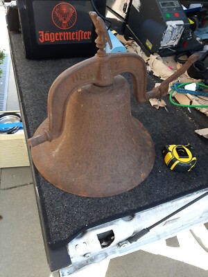 Antique Bell Usa 2 Eagle Rusty Fair Shape Cast iron ship or