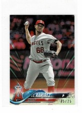 2018 TOPPS MINI ON DEMAND PINK 568 J.C. RAMIREZ #d 05/25 LA ANGELS