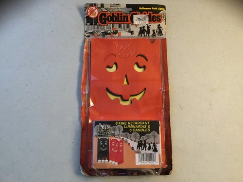 Vintage Goblin Guides Halloween Path Light 6 Luminaries Candles Decorations - 第 1/8 張圖片