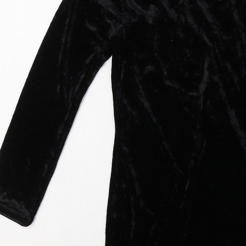 Cotton CLUB Womens Black Polyester Blend Bodycon Size 8 Boat Neck - Picture 9 of 12
