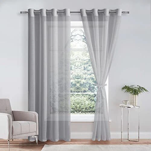 Fditt Tenda Oscurante In Poliestere Grigio Per Camera Da Letto - Anti-UV E Fonoassorbente, Tenda A Pannello - 6