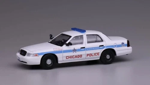 1:64 596 White Chicago Police Crown Victoria CV EN114 Model Diecast Metal Car