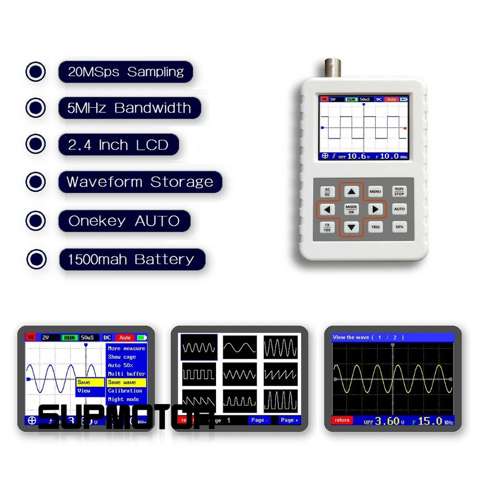 DSO FNIRSI PRO Digital Oscilloscope 2.4In LCD 5M Bandwidth 20MSps Sampling Rate - Image 2 of 4