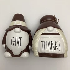 Rae Dunn- Ceramic Gnome Decor for Thanksgiving- GIVE- THANKS-NIB