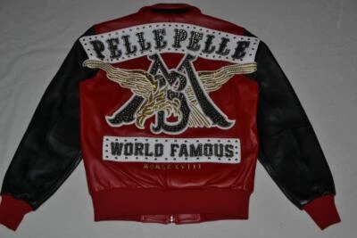 Veste Pelle Pelle En Cuir LÉGENDE MONDIALE CÉLÈBRE Rouge Toutes Tailles NWT - Photo 1/4