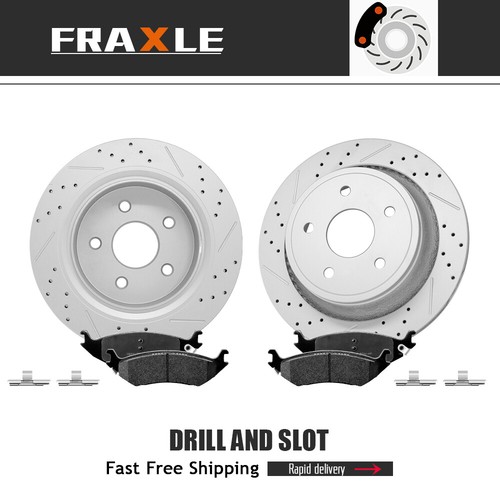 Rear Drilled Brake Rotors Ceramic Pads for Chrysler Aspen Dodge Ram