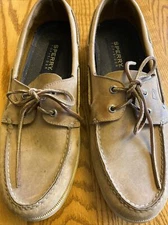 SPERRY TOP-SIDER Mens Moc Toe Style CH08, Leather 2-Eye Boat SHOES, Size 13 M