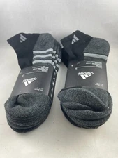 Adidas Men's Cushioned Athletic Ankle Socks 6 Pair shoe size 6-12  Black & Grey