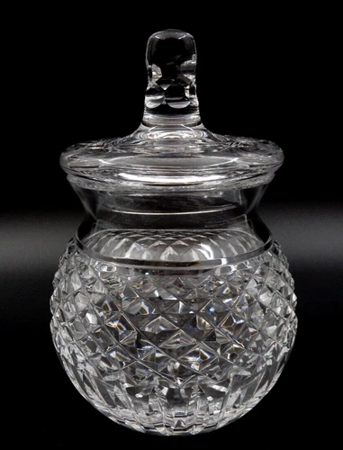 VINTAGE SIGNED WATERFORD CRYSTAL LIDDED CANDY DISH, MADE IN IRELAND