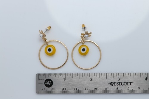 Evil Eye Earrings Good Luck Evil Eye Protection Dangle Earrings #258 - Picture 5 of 5