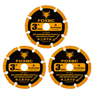 3 Inch Cut Off Wheels, Carbide Grit Cut Off Disc for Fiber Cement - 3 Pack