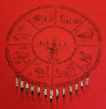 VTG 80s Dreamcatcher Native American Horoscope T Shirt Indian Animals Large