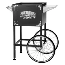GREAT NORTHERN Popcorn Machine Cart Stand Vintage Black Steel Detachable Base
