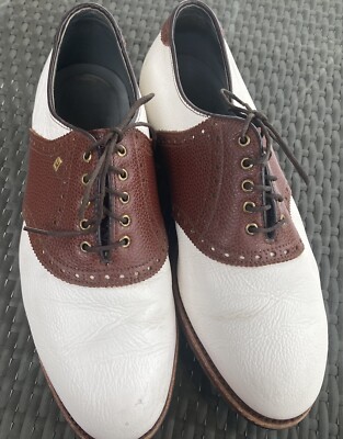 Footjoy Golf Saddle Shoes Vintage 80's Classics-Lites Metal Spike