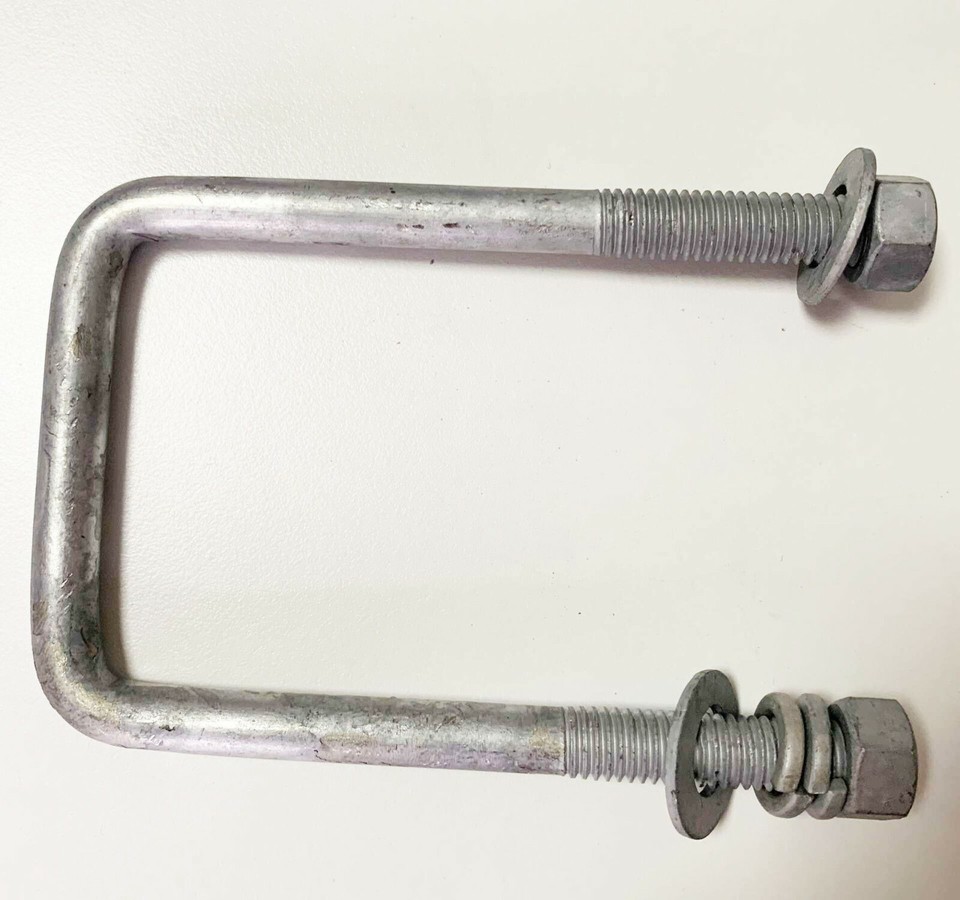 U Bolts For Boat Trailers 4pcs Boat Trailer U-Bolts Hot Dipped Galvanized Square 3/8" X 2 1/16" X 3 3/8" E Beam Clamps