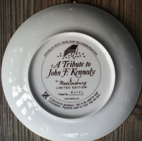 A Tribute To John F Kennedy Limited Edition Collector Plate - Picture 2 of 2