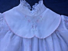SALE @ Vintage BONNIE JEAN Smocked Embroidery Collar Rose Dress Girls Sz 6 💜b2